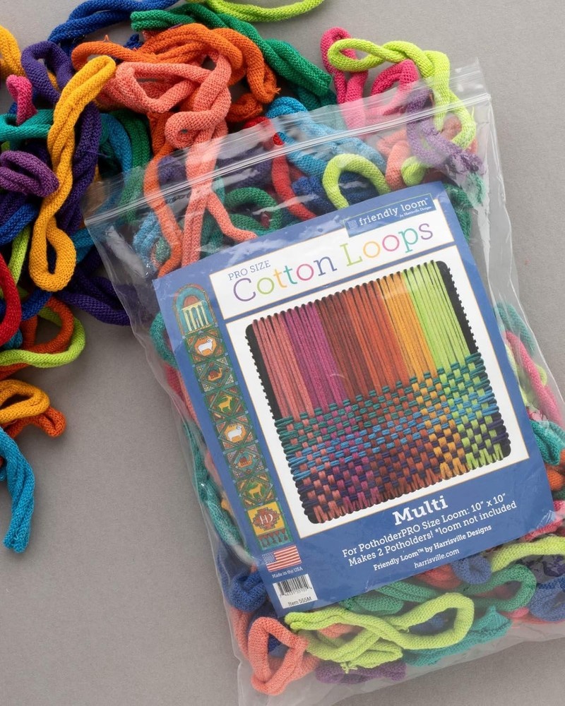 Friendly Loom | 10” PRO-Sized Multicolor Potholder Weaving Loops | Craft 2 Co...