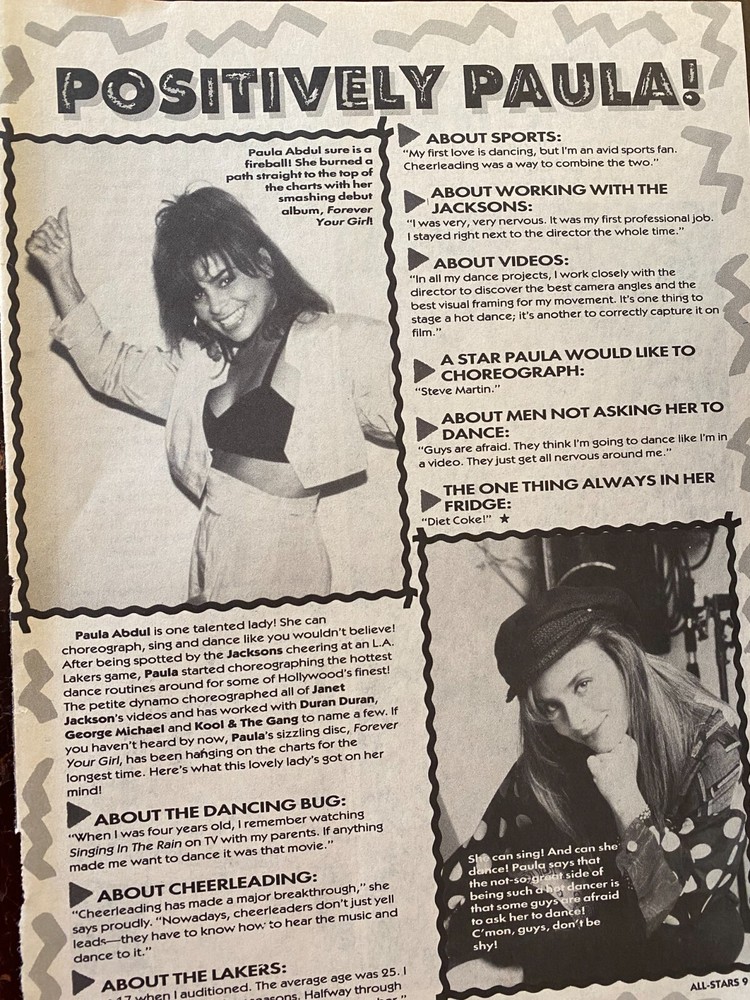 Paula Abdul, Full Page Vintage Clipping, c