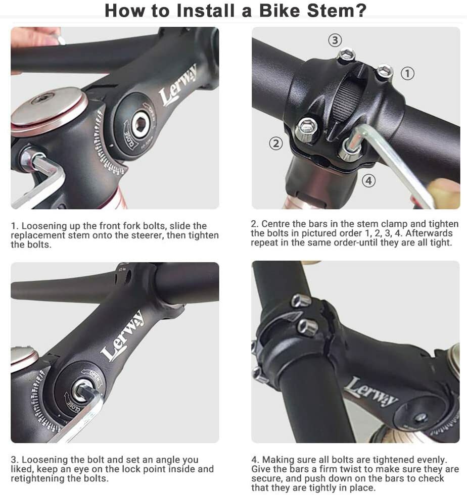 LERWAY Bicycle Handlebar 1.252mm / 1000in, Adjustable Angle, with Hex Key