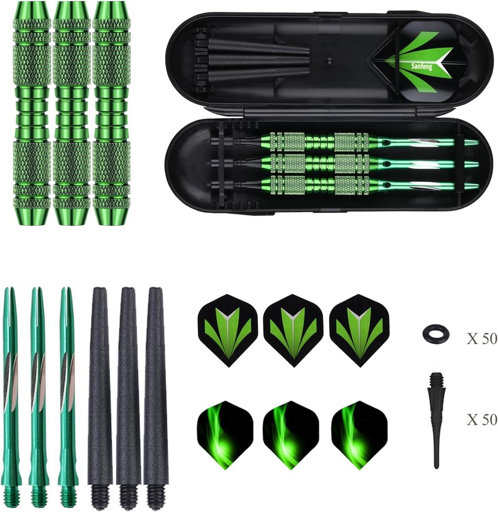 18/20 Gram Soft Tip Darts Set - Plastic Tip with Brass Barrel, Beginner Friendly