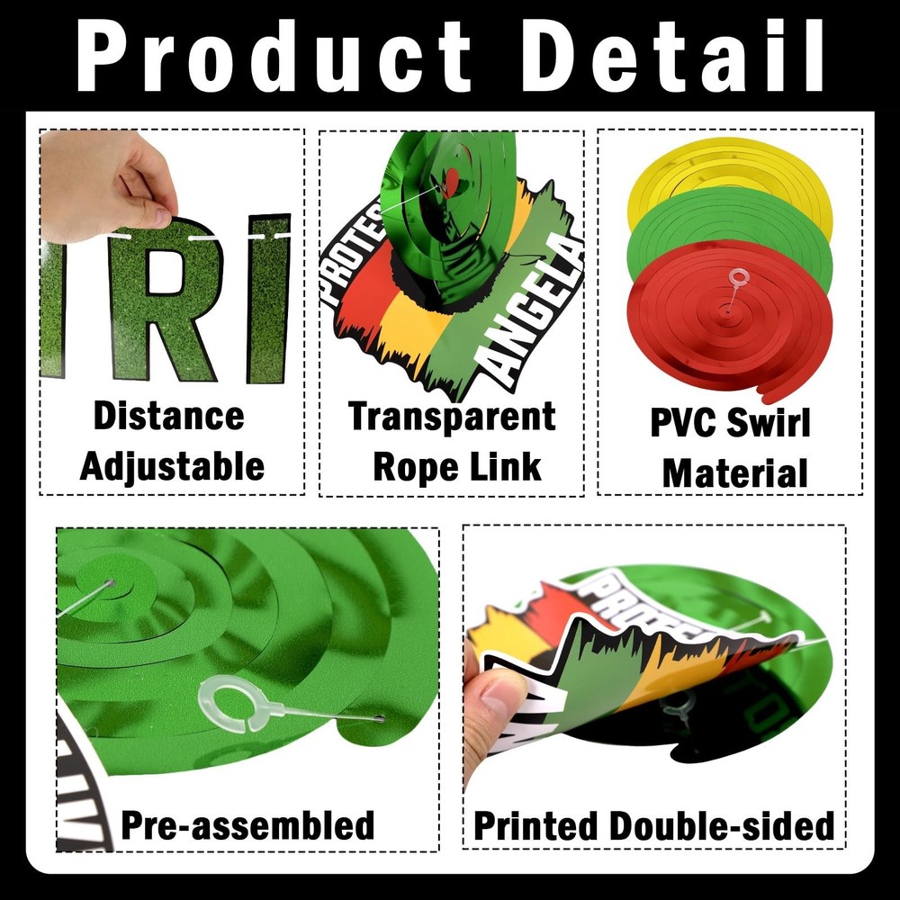 27PCS Black History Month Decorations Banner Hanging Swirls Kit African Ameri...