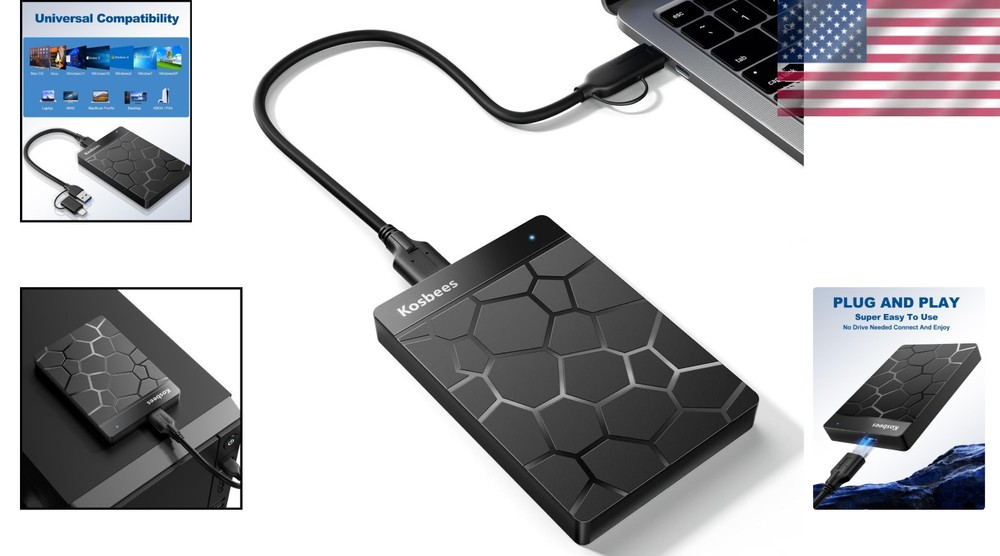 Compact 500GB External Hard Drive for Multimedia Storage