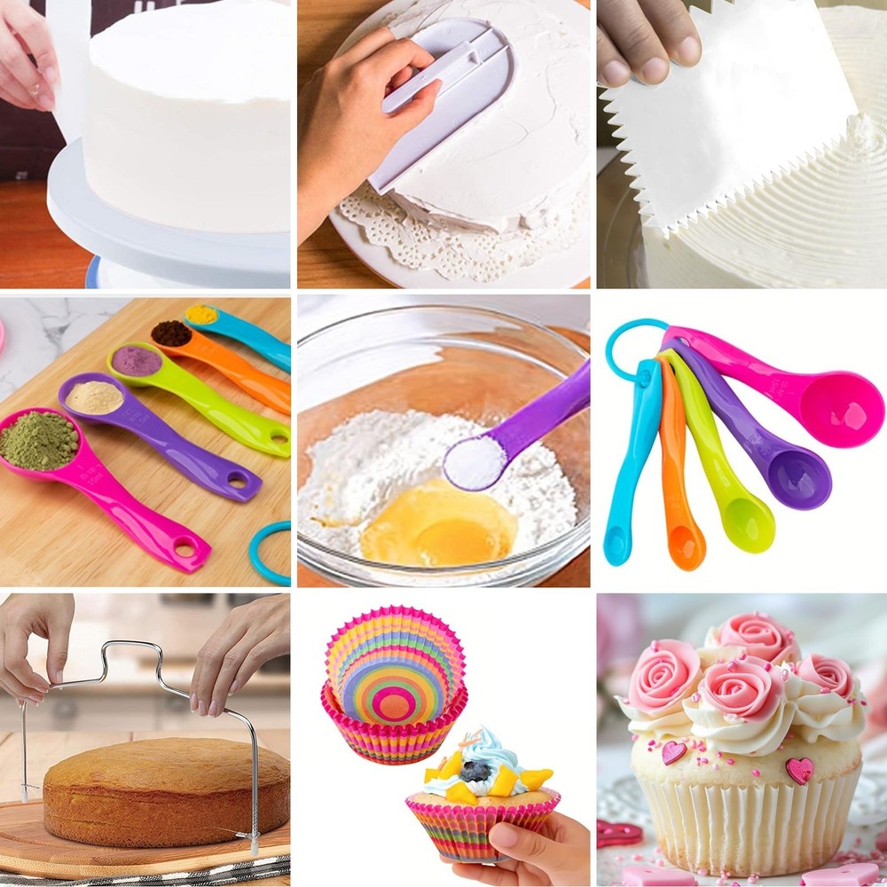 475pcs Complete Cake Decorating Kit, Cake Decorating Tools with Rotating Cake