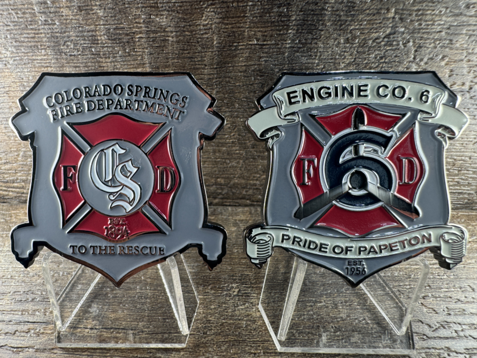 COLORADO SPRINGS FIRE RESCUE DEPARTMENT ENGINE 6 PAPETON COLORADO CHALLENGE COIN