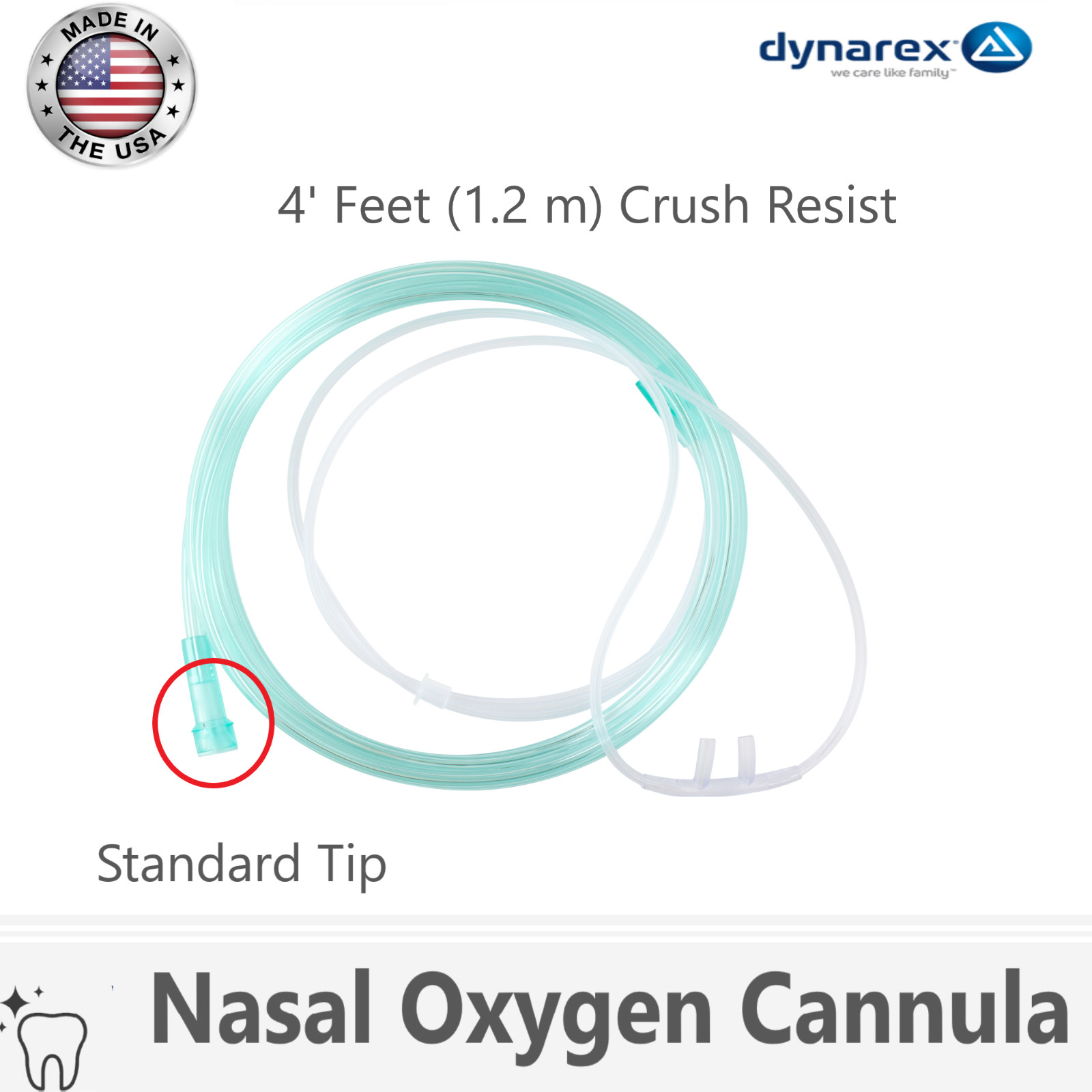 BOX OF 5 - 4 FT Adult Flexible Cushion Tip Soft Nasal Oxygen Cannulas NEW!