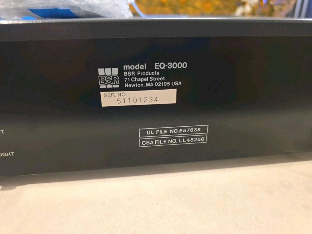 BSR EQ 3000 Stereo Frequency Equalizer Spectrum Analyzer Works Good