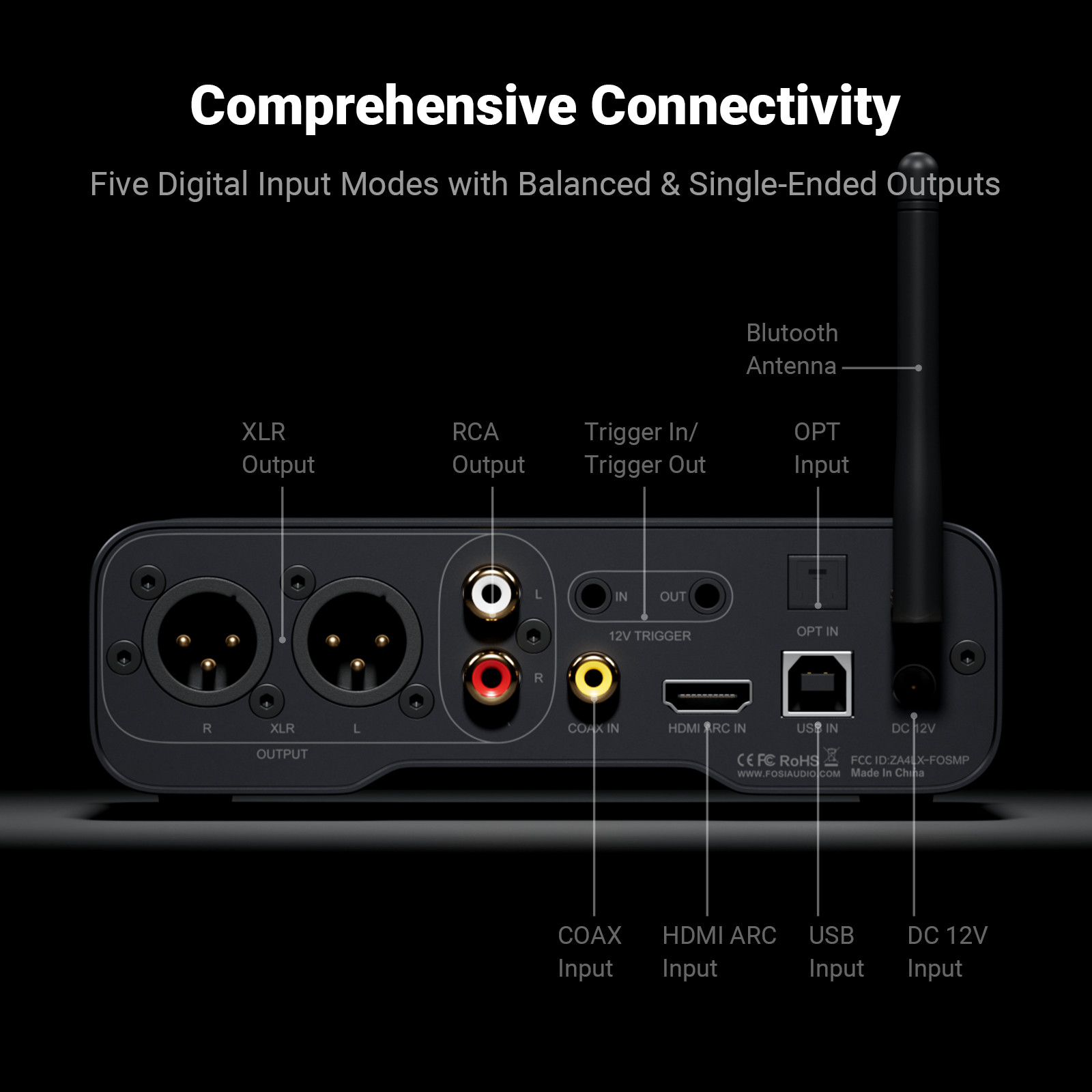 Fosi Audio ZD3 Fully Balance Desktop DAC Integrated Amp Converter with ES9039Q2M