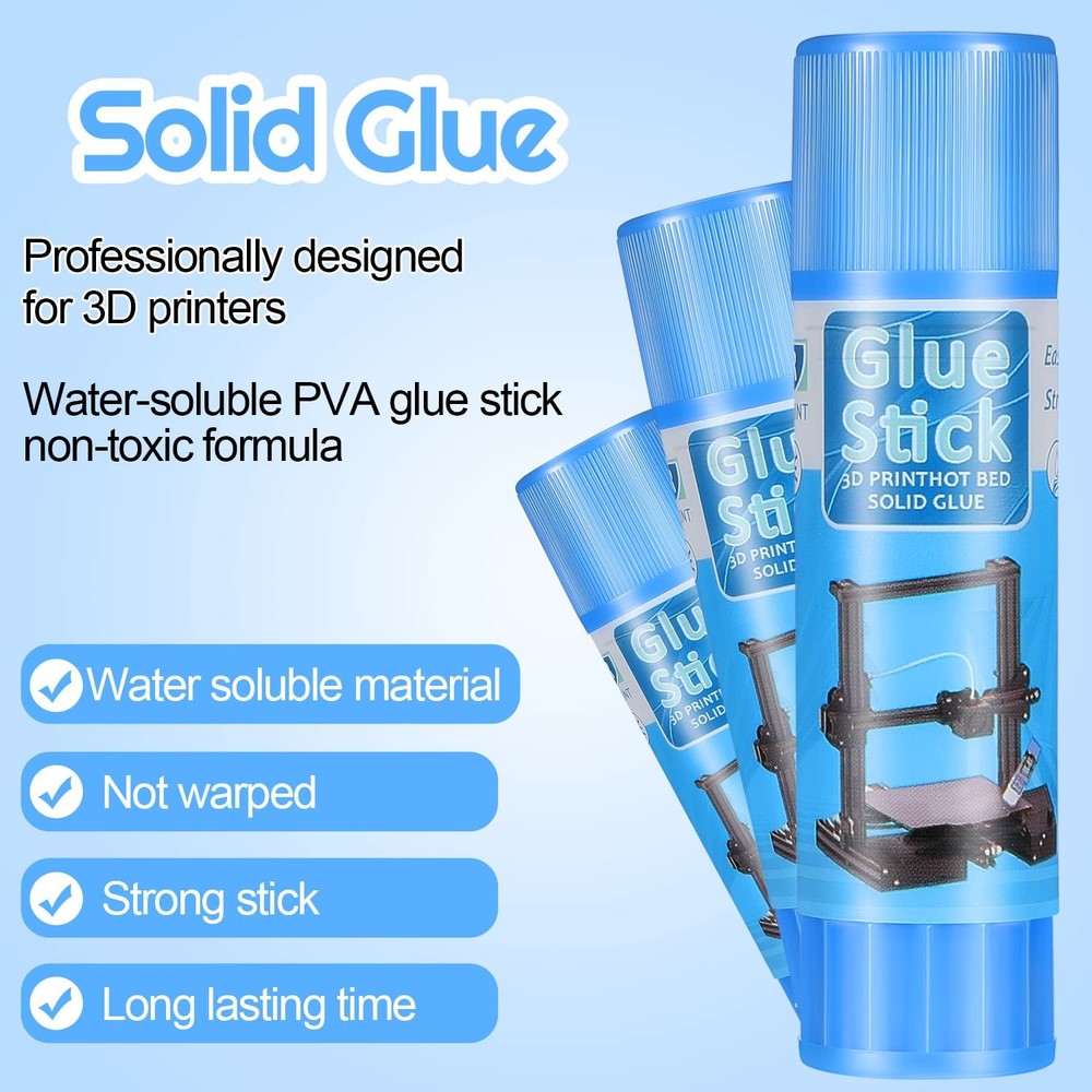 6 Pack 3D Printer Glue Sticks for Hot Bed PVP 3D Printer Adhesive Solid Glue
