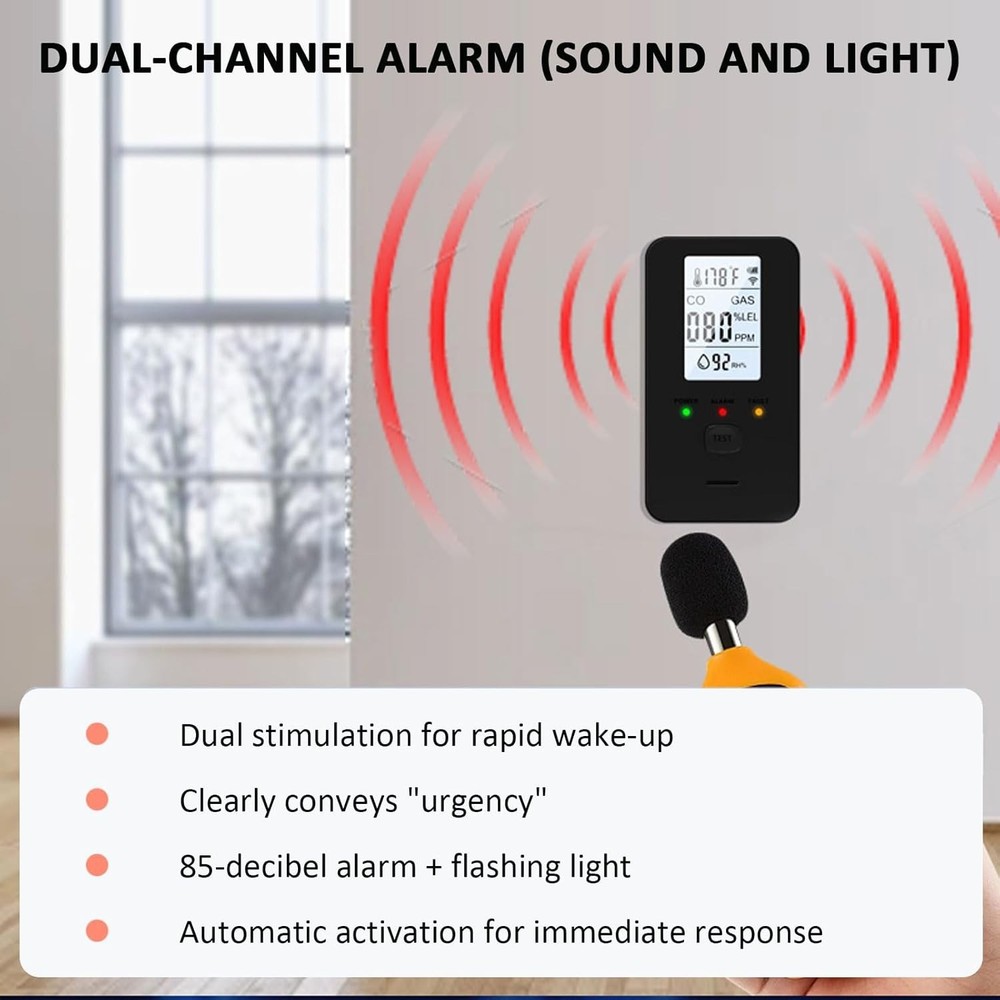 Steadfast haven co detector, 4-in-1 Detector with HD Screen
