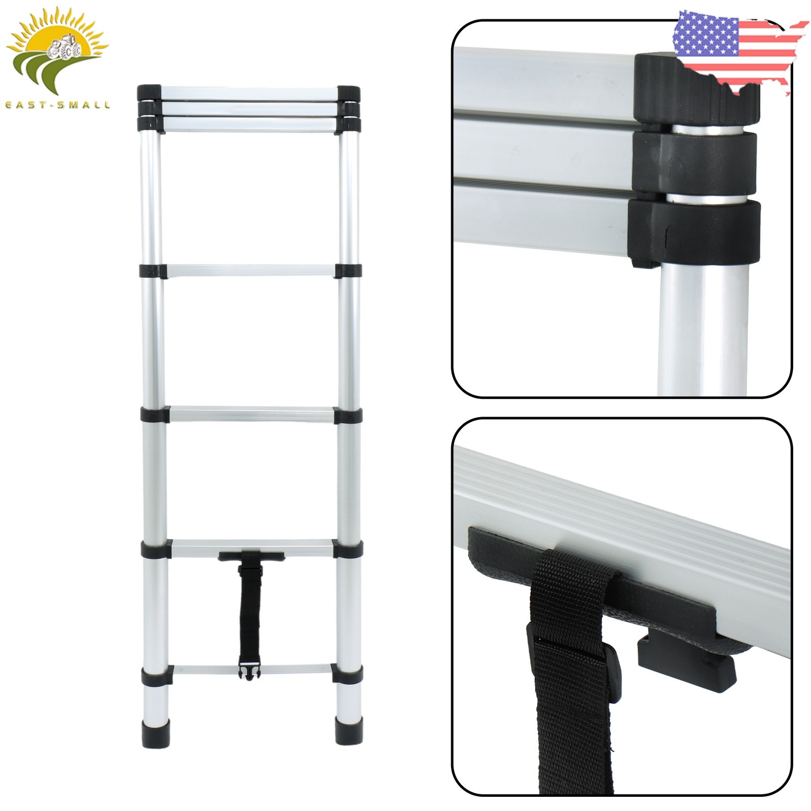 6.6 FT Extension Ladders, Aluminum Telescoping Lightweight Collapsible Ladders