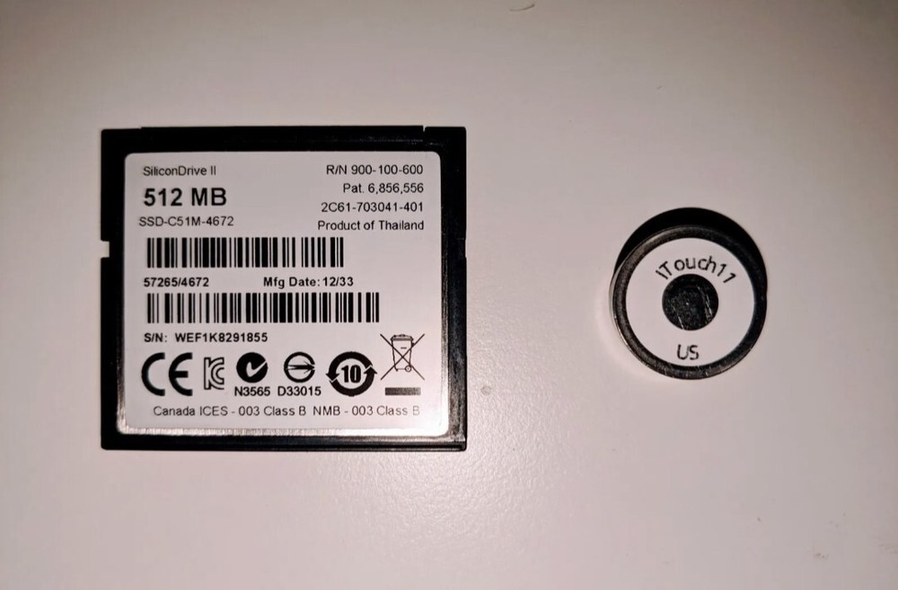 JVL iTouch 11 Dongle/Security Key CF Memory Card Update Retro Vortex Eclipse