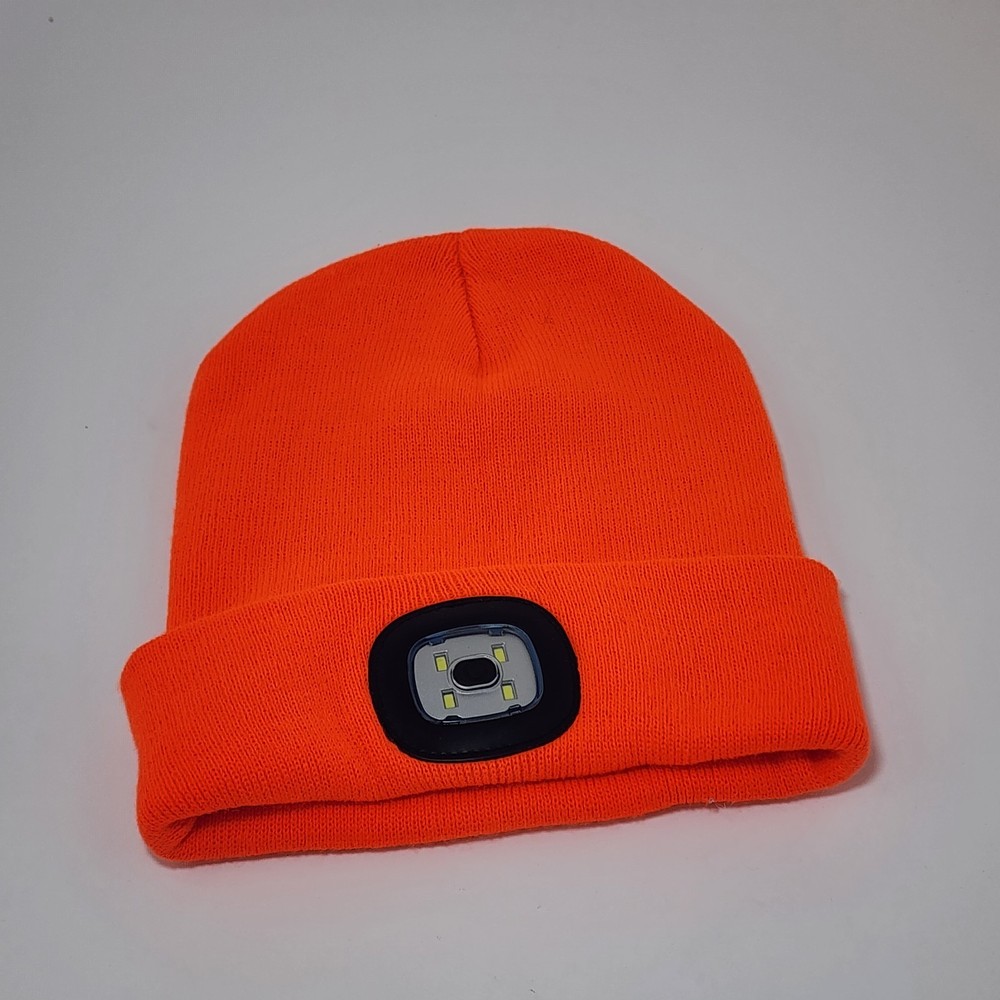 Beanie Hat - Orange LED Light-Up