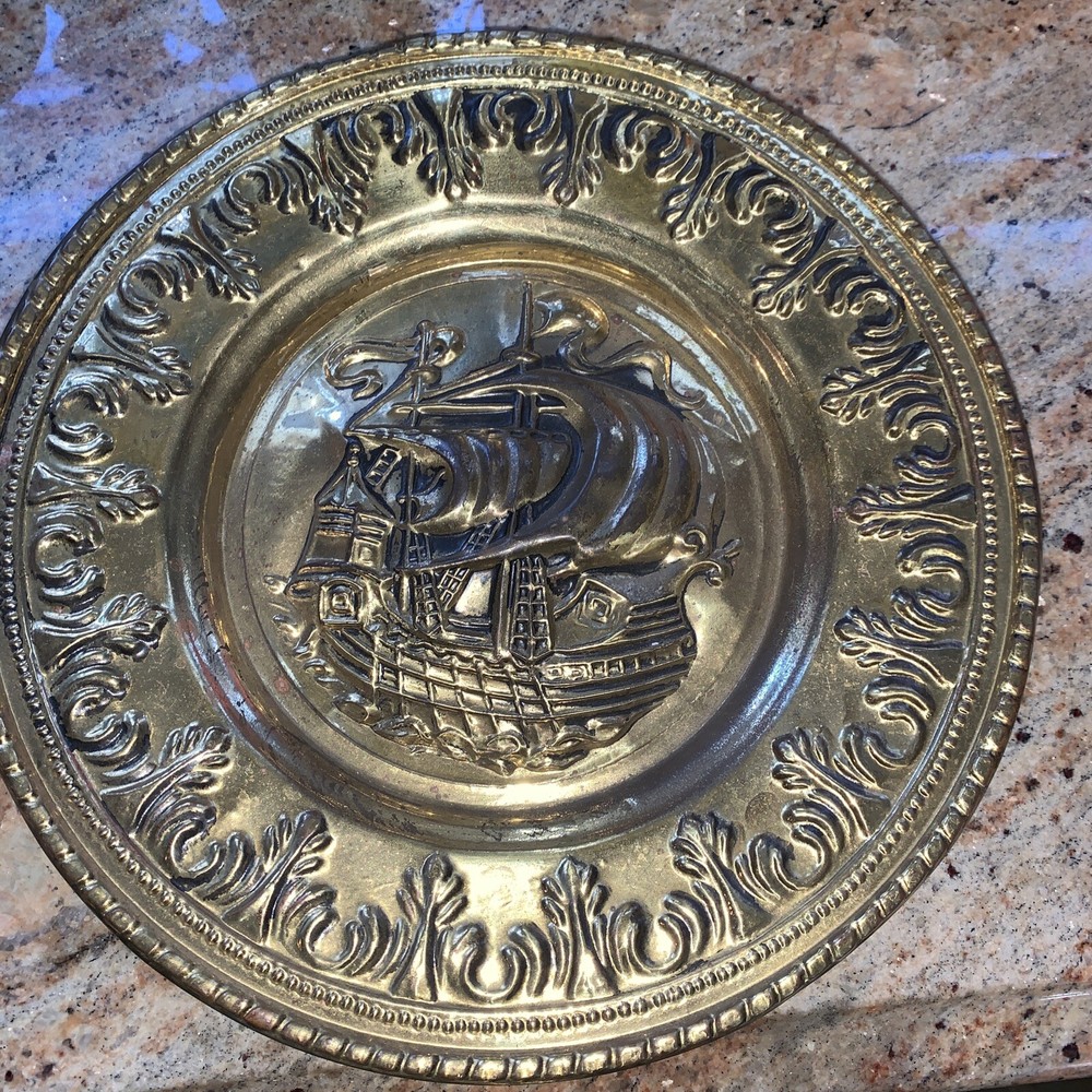 stamped brass plate nautical