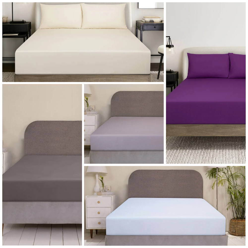 Luxury 100% Pure Cotton Dyed Fitted Sheets
