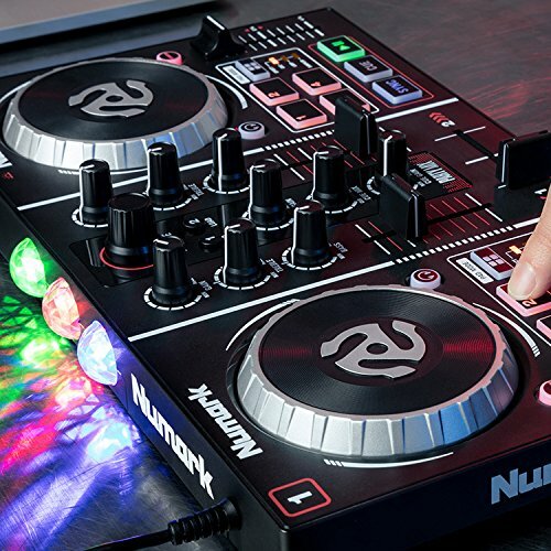 Numark Black mirror ball with 2 deck DJ controller Add Virtual DJ LE Software