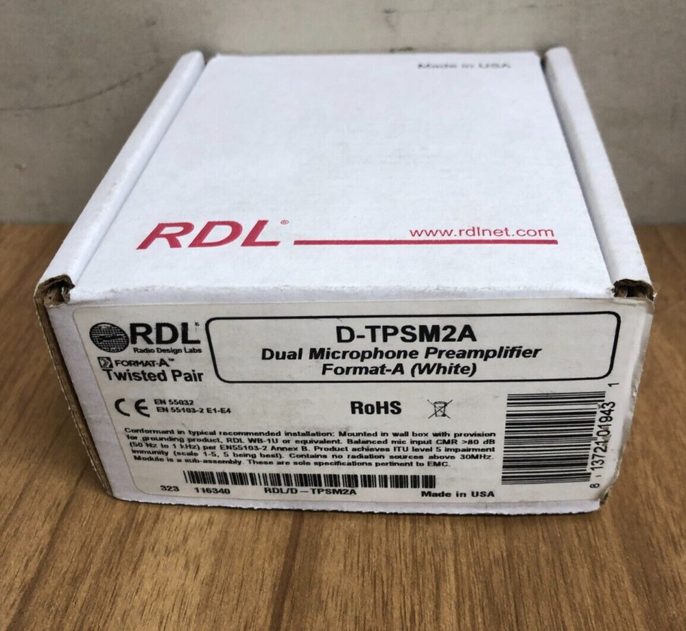 RDL D-TPSM2A Active 2-Pair Extender (Tx) Dual Mic Preamplifier/Format-A