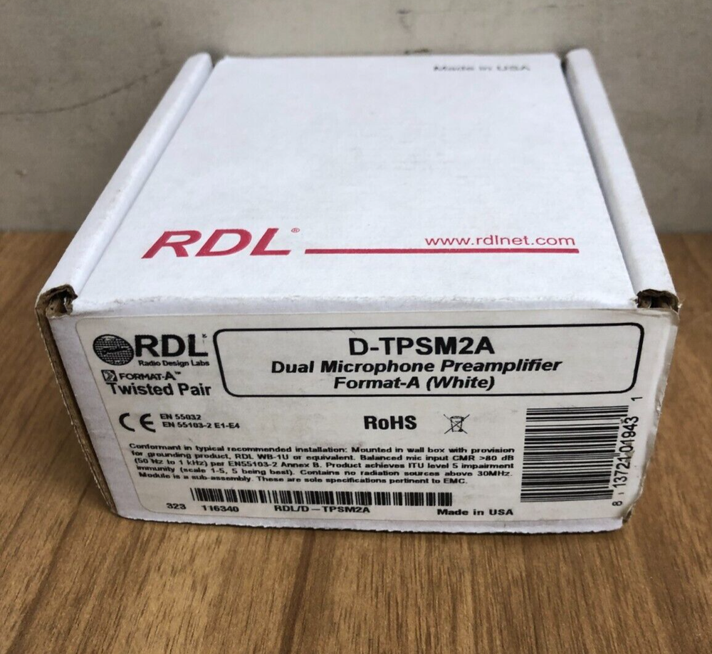 RDL D-TPSM2A Active 2-Pair Extender (Tx) Dual Mic Preamplifier/Format-A