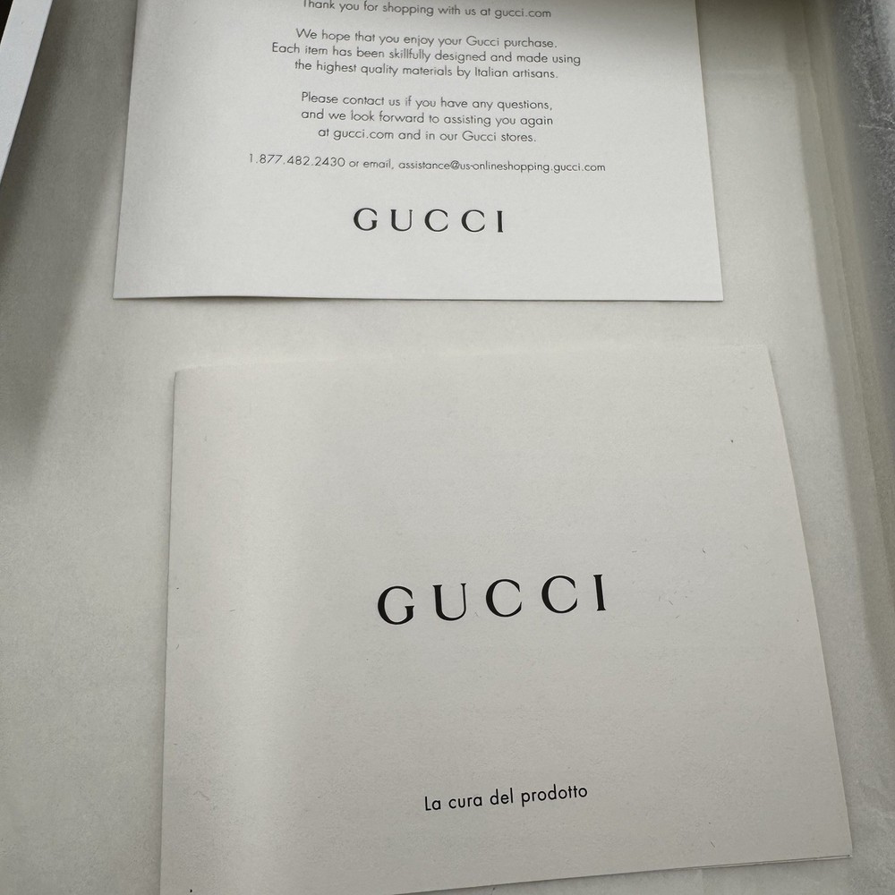 GUCCI EMPTY BOX 9” X 6.5” X 1.5 in WITH INSERTS Envelope Tissue Sample Perfume