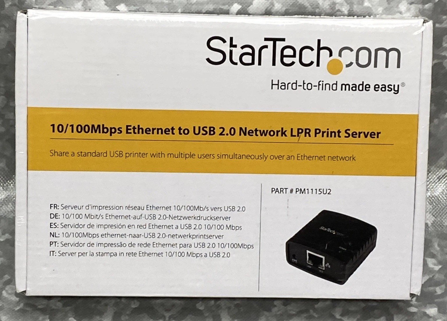 StarTech Network LPR Print Server 10/100Mbps Ethernet to USB 2.0 #PM1115U2 New