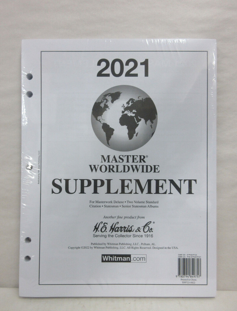 2021 H.E. Harris Master Worldwide Stamp Supplement Whitman Album Pages