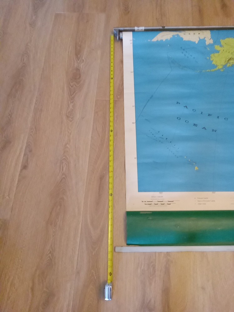Vintage Pull Down School House Map