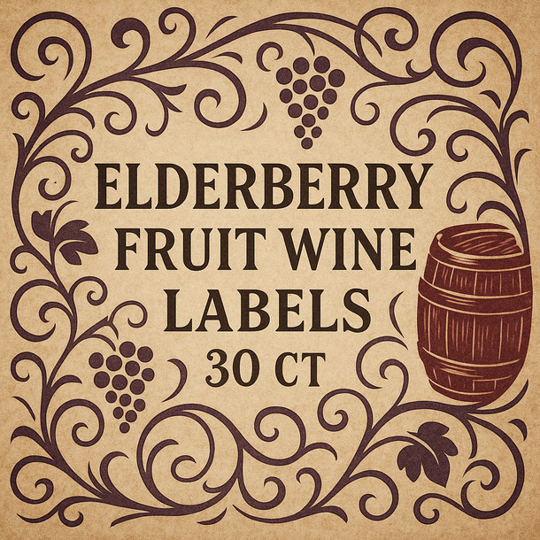 LD Carlson Elderberry Fruit Wine Labels 30 ct