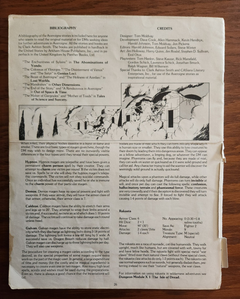 X2 Castle Amber module adventure D&D TSR Basic Dungeons & Dragons BECMI