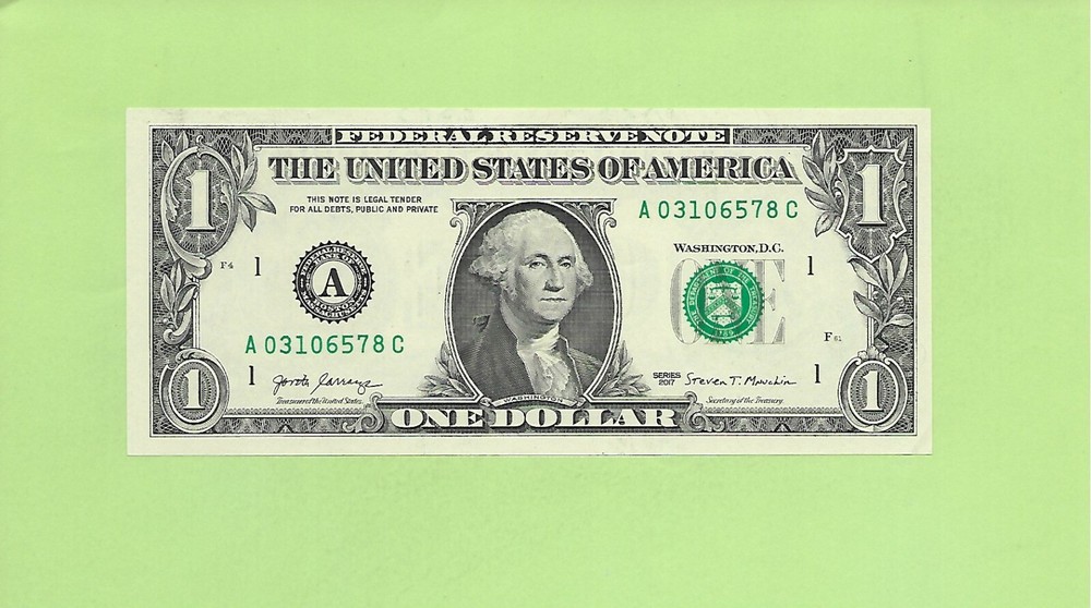 2017 ..UNCIRC $1  A 0310 6578 C .... 2017  $1  A-C     NICE NOTE        FRN