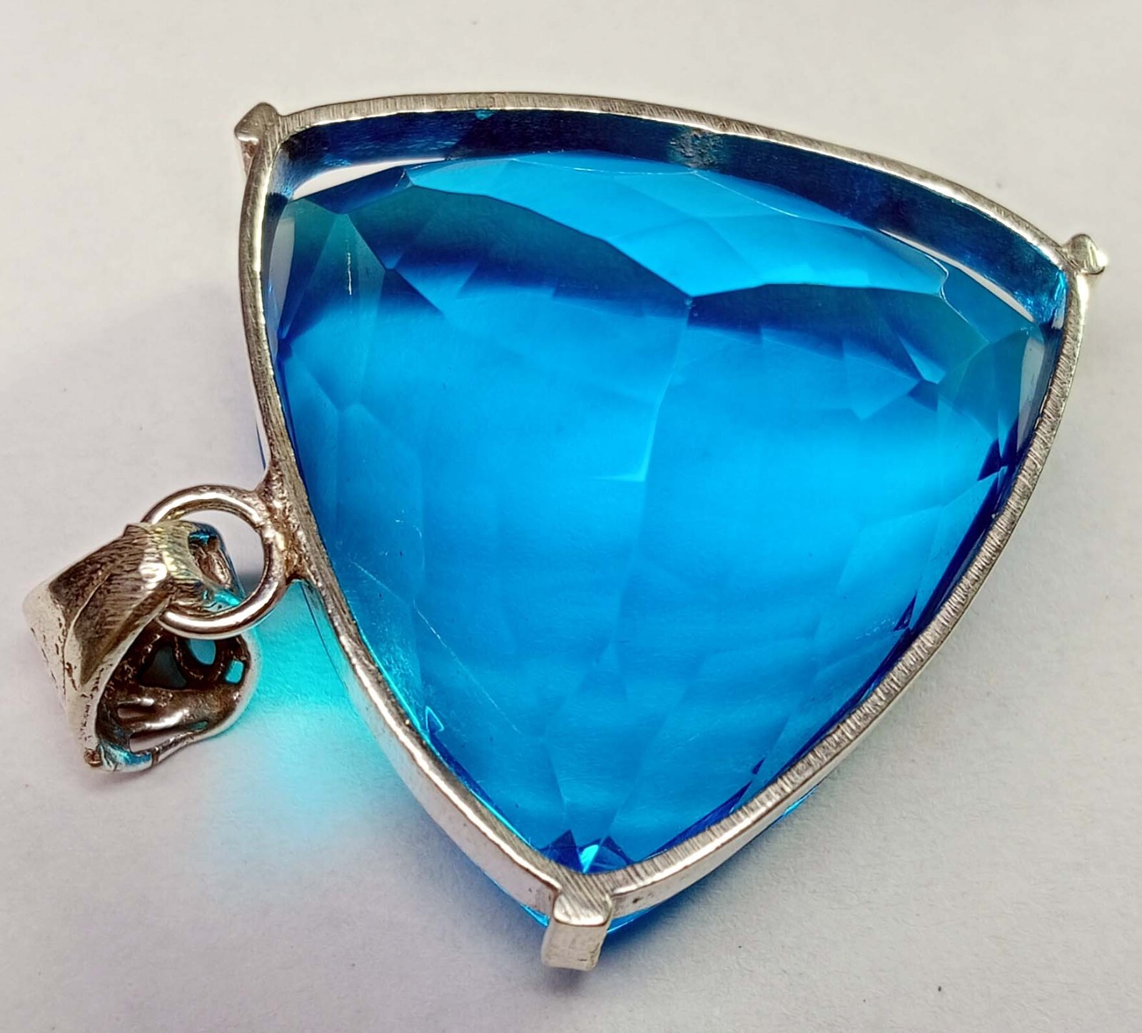 Trillion Cut 122.40 Ct Blue Topaz Pendant Natural Gemstone EGL Certified PD038