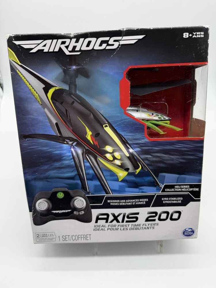 RC Helicopter Air Hogs Axis Beginner & Advanced Modes 200 Gyro Stabilized -New