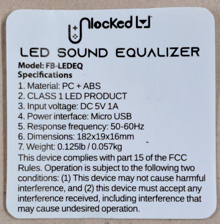 Unlocked LED Sound Activated LED Equalizer Model FB-LEDQ
