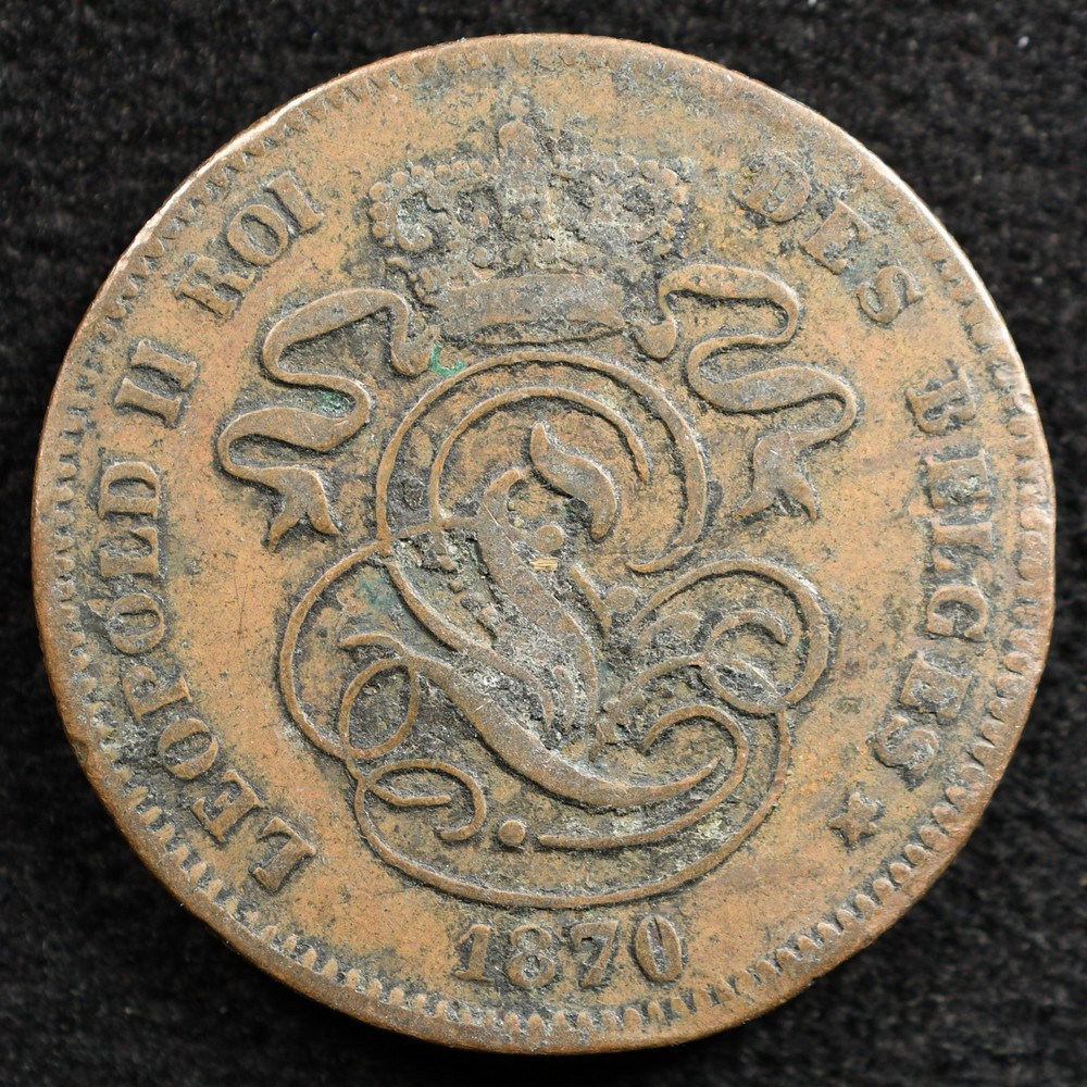Belgium 2 Centimes 1870, Coin, Inv#E971