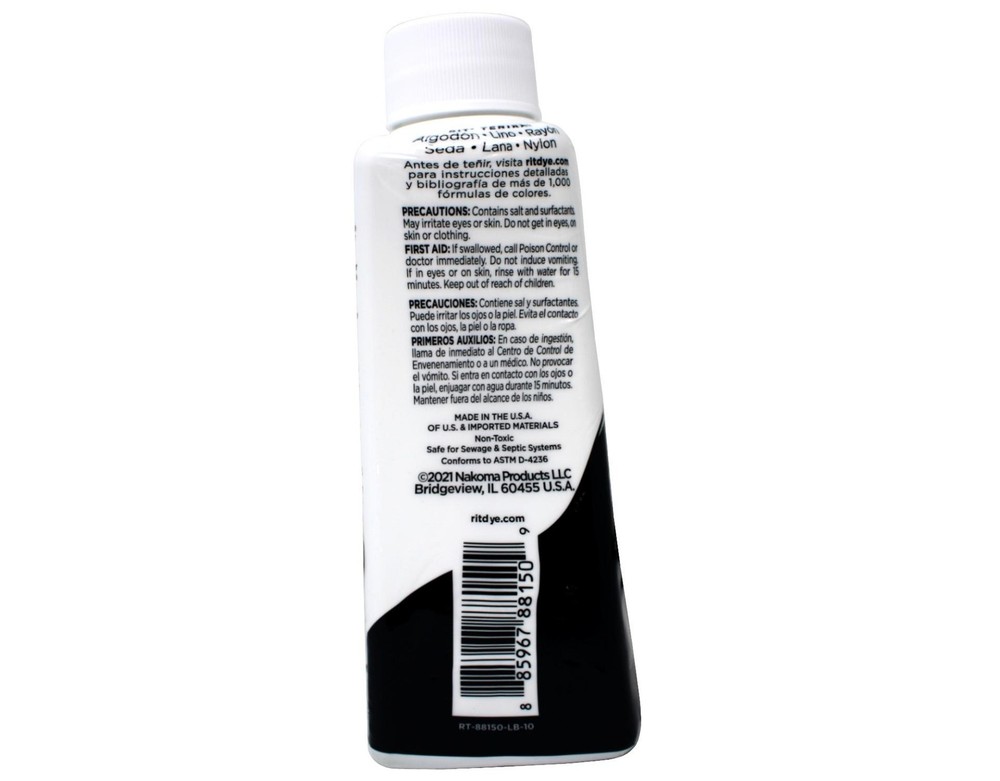 Rit All-Purpose Liquid Dye, 8 Ounce, Black - 5 Pack