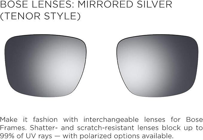 Bose Frames Tenor Polarized Replacement Polycarb Sunglass Lenses Mirrored Silver