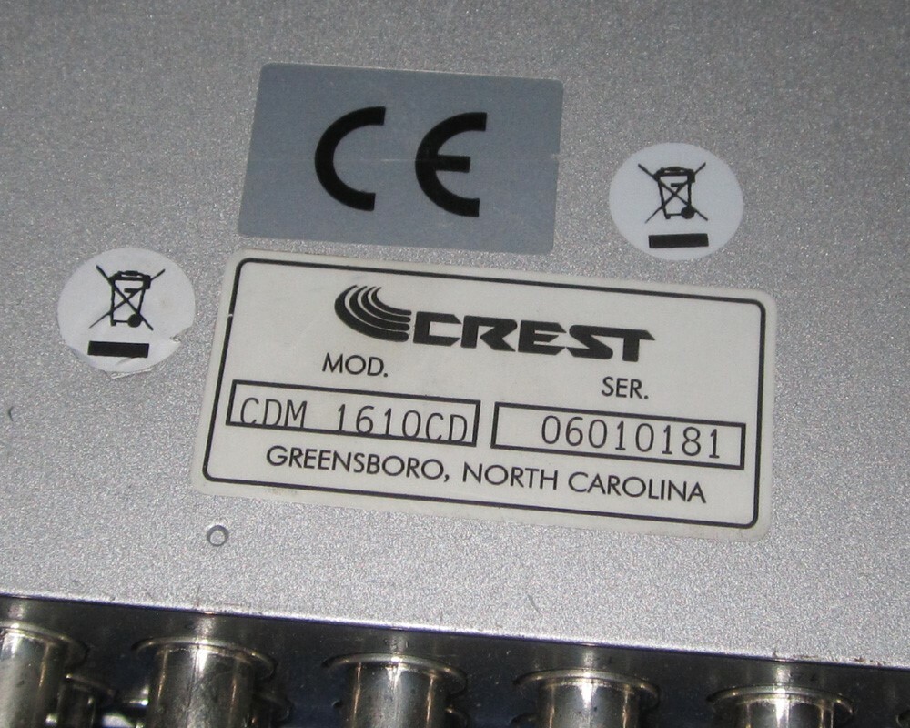 CREST Electronics CDM-1610CD Triplex 16 Channel Multiplexer