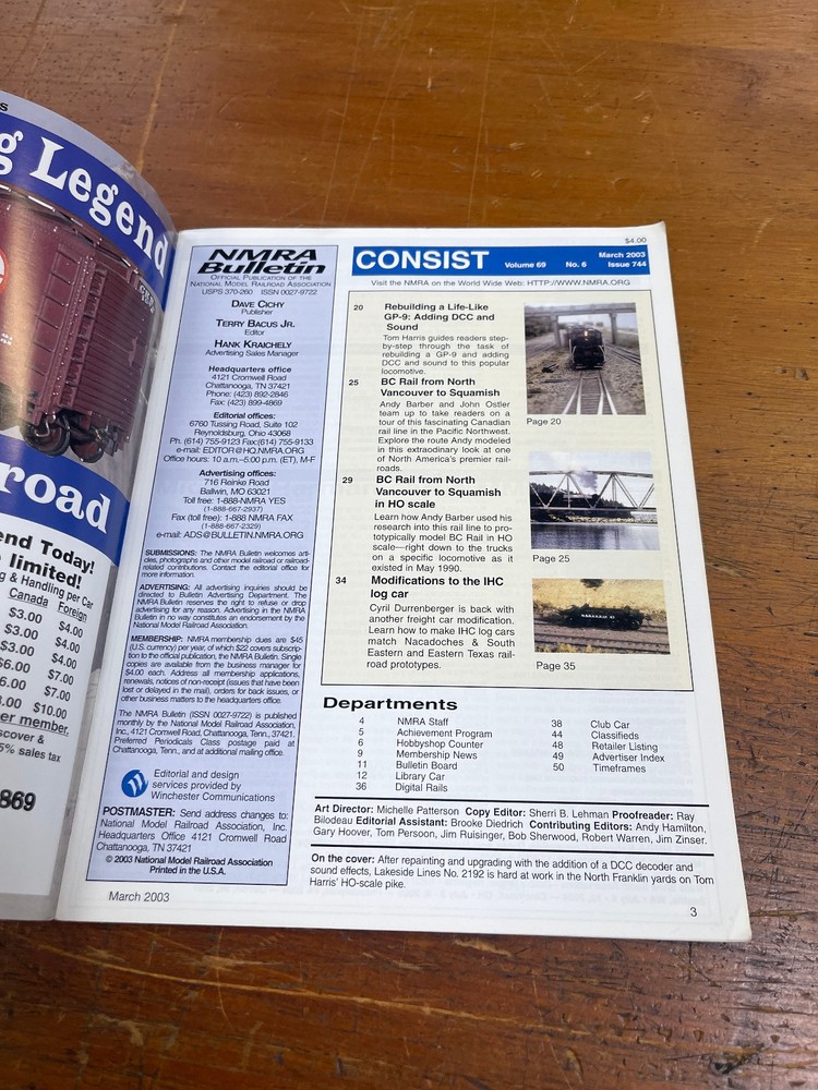 NMRA Bulletin ~ March 2003 ~ Modeling BC Rail ~ Adding DCC & Sound to a GP-9