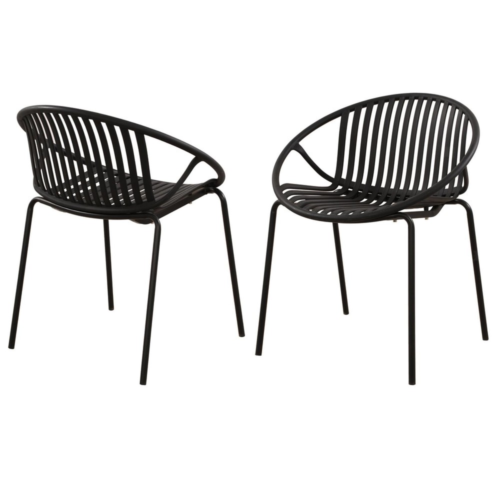 Modern Art Patio Dining Chairs Set Breathable Design Stackable Plastic Seating