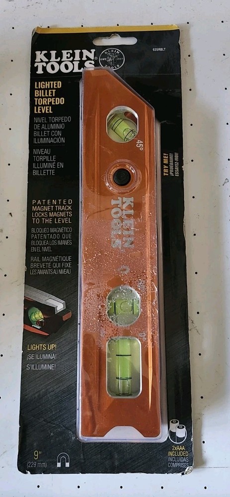 Klein Tools Lighted Torpedo Billet Level (935RBLT)