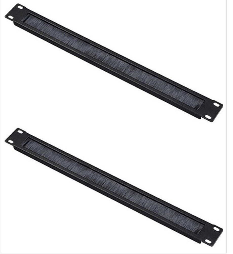 2 Pack 1U Brush Panel Cable Management 19" Universal Panel High Density (2)