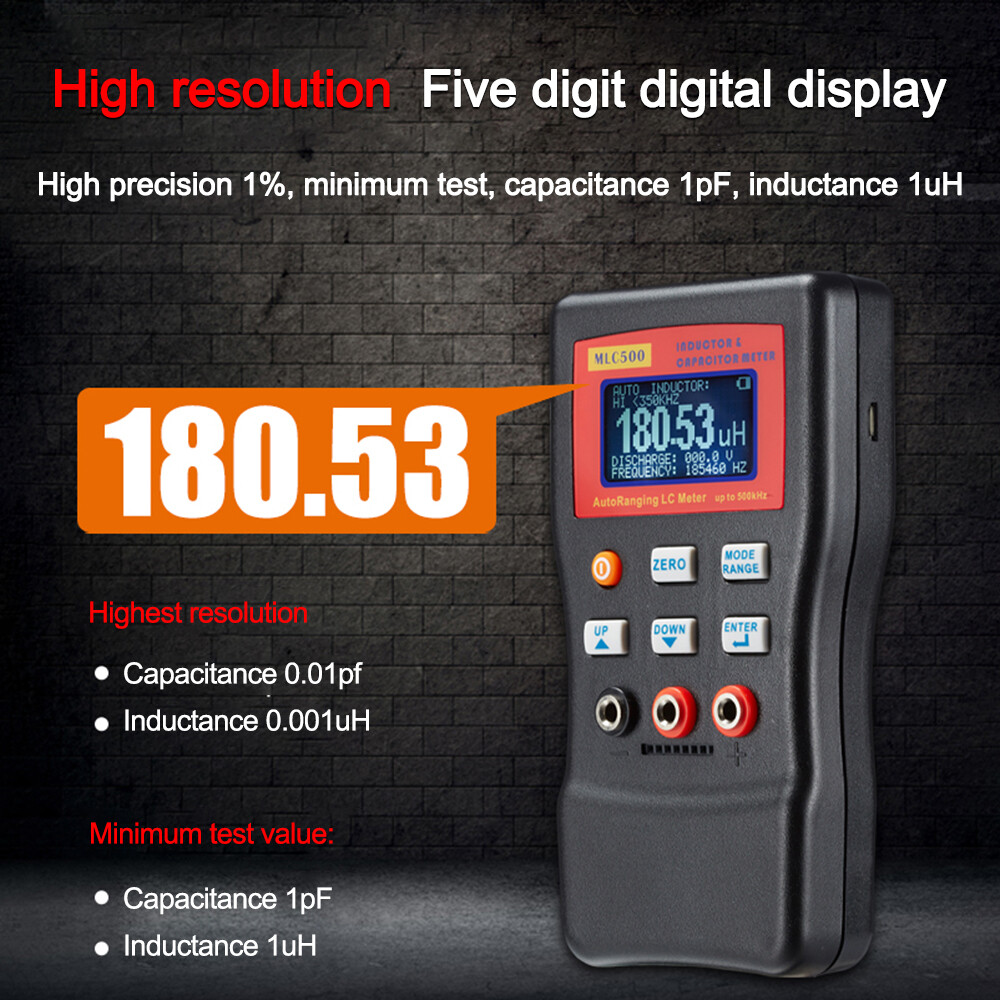 MLC500 High Precision Digital Auto-Range Capacitance Inductance Meter Anti-burn