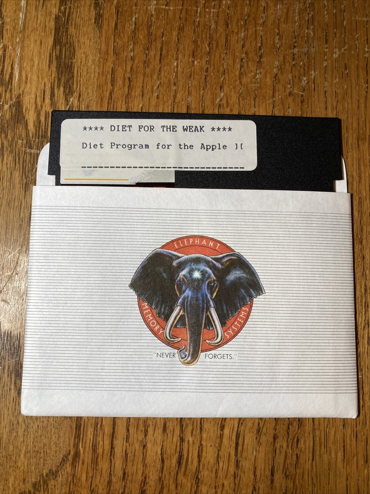 Software Apple IIe IIc Diet For The Weak Diet Program 5.25” Floppy Disk