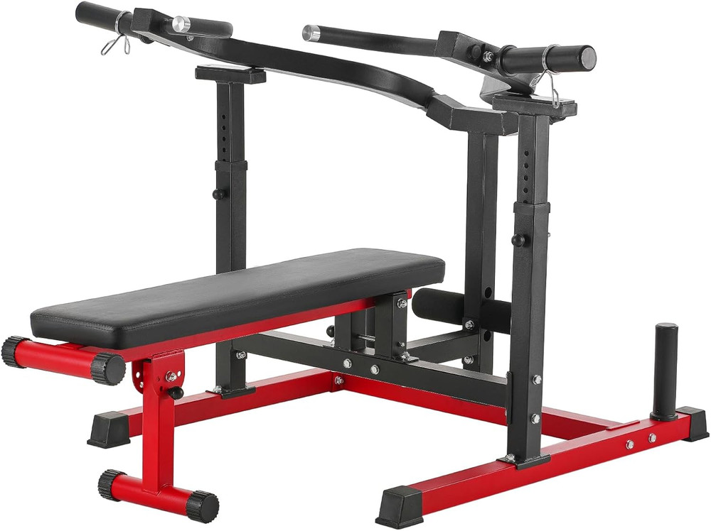 Chest Press Machine, Bench Press Set, Adjustable Flat Incline Bench with Indepen
