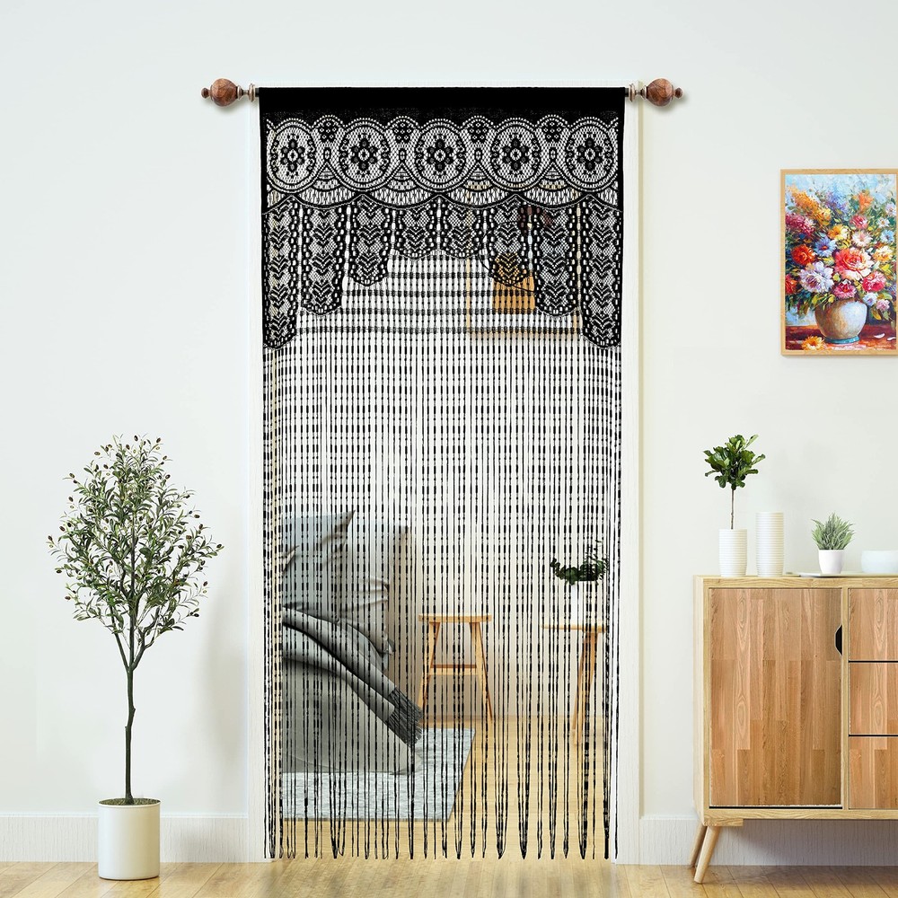 Macrame Lace Door String Curtain for Doorways,Boho Curtains Backdrop Panel