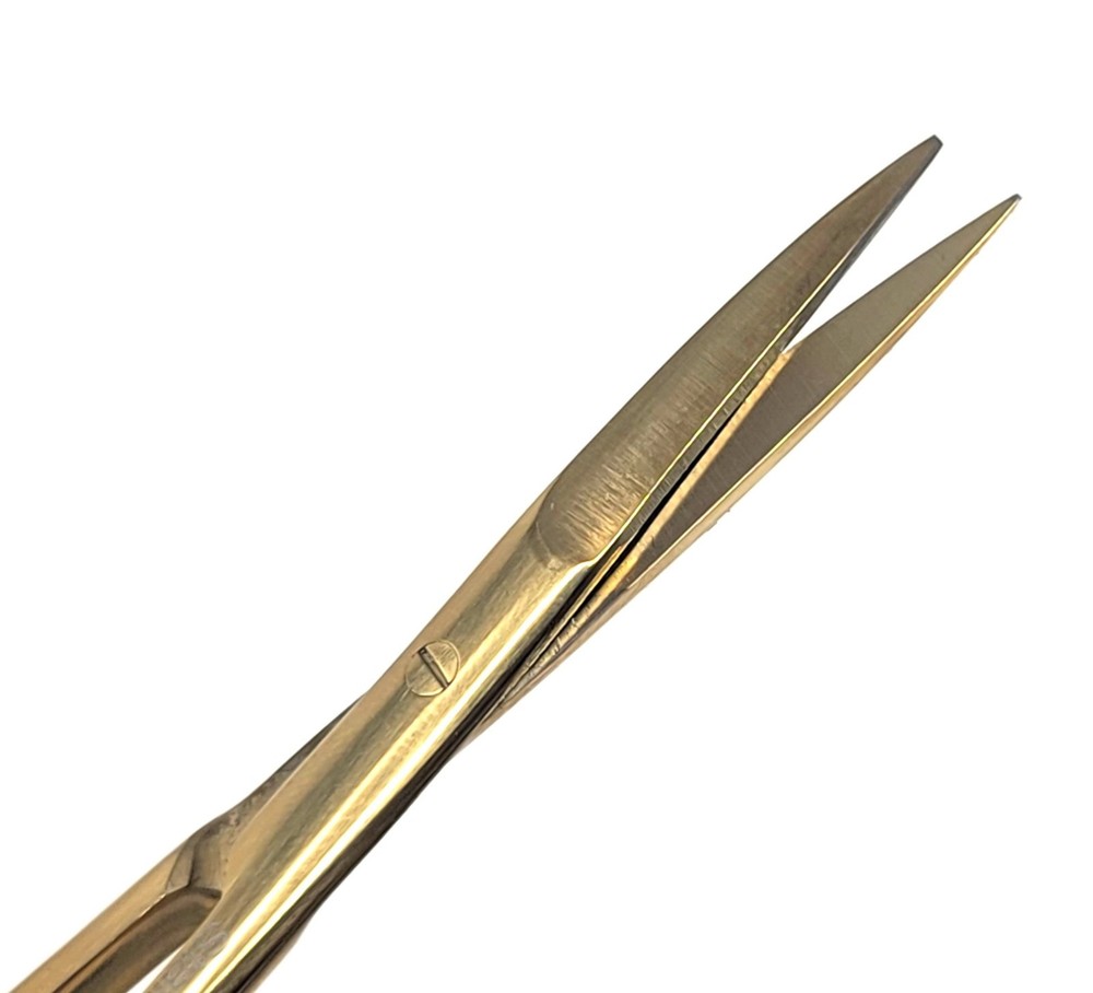 4.5" Micro IRIS Scissors Straight Pointed Tips Dental Veterinary Gold Shears