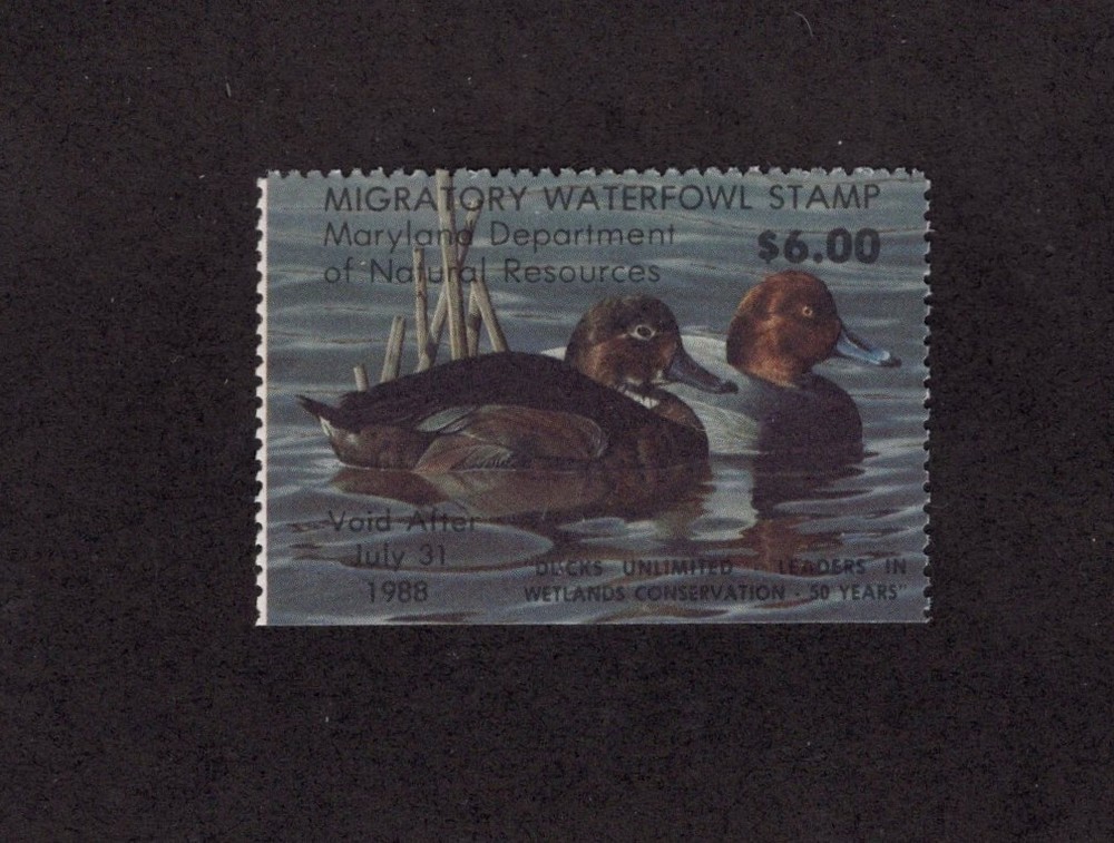 MD14 - Mayland State Duck Stamp Single. MNH. OG.