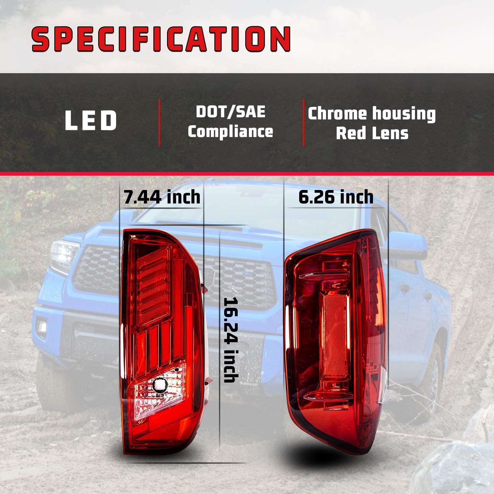 LED Tail Lights for 2014-2021 Tundra Dynamic Turning Signal Rear Tail