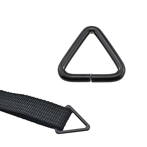 RLECS 20PSC 1 Inch Black Metal Triangle Ring Buckle Triangle Closure Ring