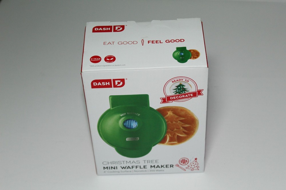 Dash Christmas Tree Mini Waffle Maker - 4" - Brand New In Box