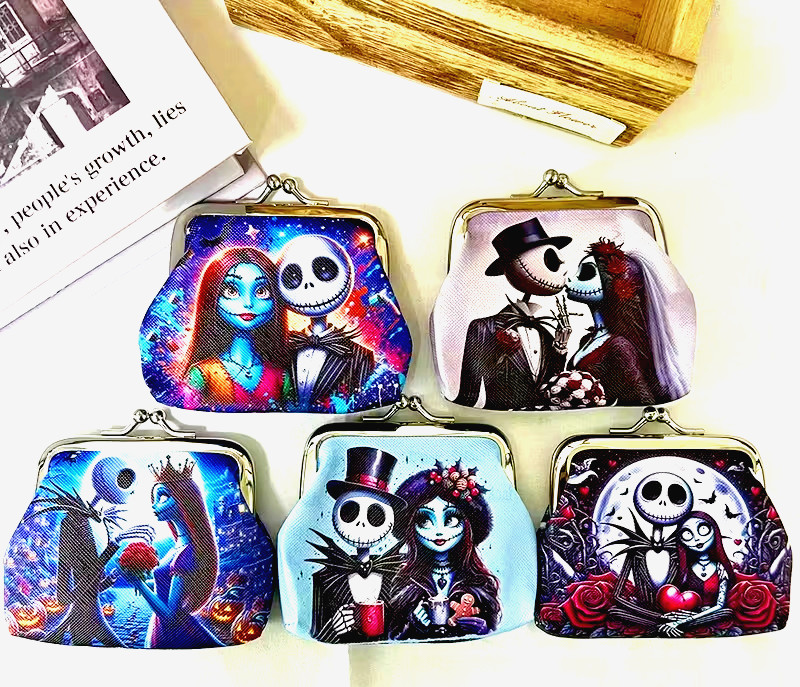 Nightmare Before Christmas Coin Purse Jack Skellington & Sally Cartoon Design