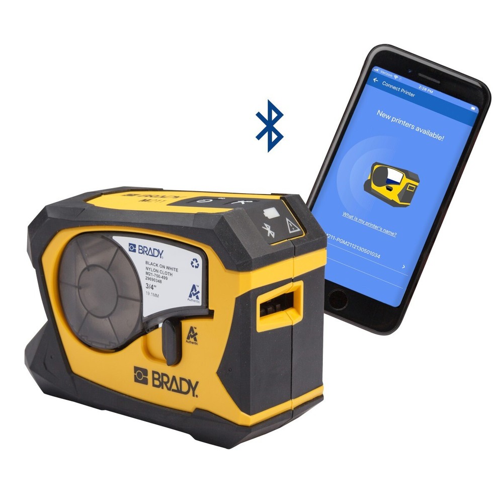 Brady M211 Portable Bluetooth Label Printer - Mobile app for iOS and Android